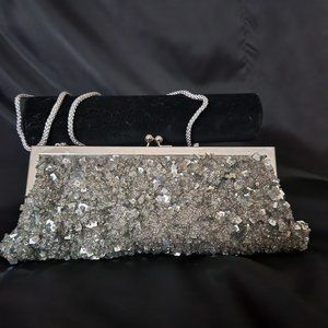 Valerie Stevens Designer Silver Shoulder Bag or Clutch Bag